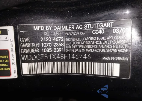 2008 Mercedes-Benz C 300 Luxury 4Matic/Sport 4Matic from USA, damaged, VIN WDDGF81X48F146746